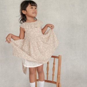 Beige Blossom Vintage Dress